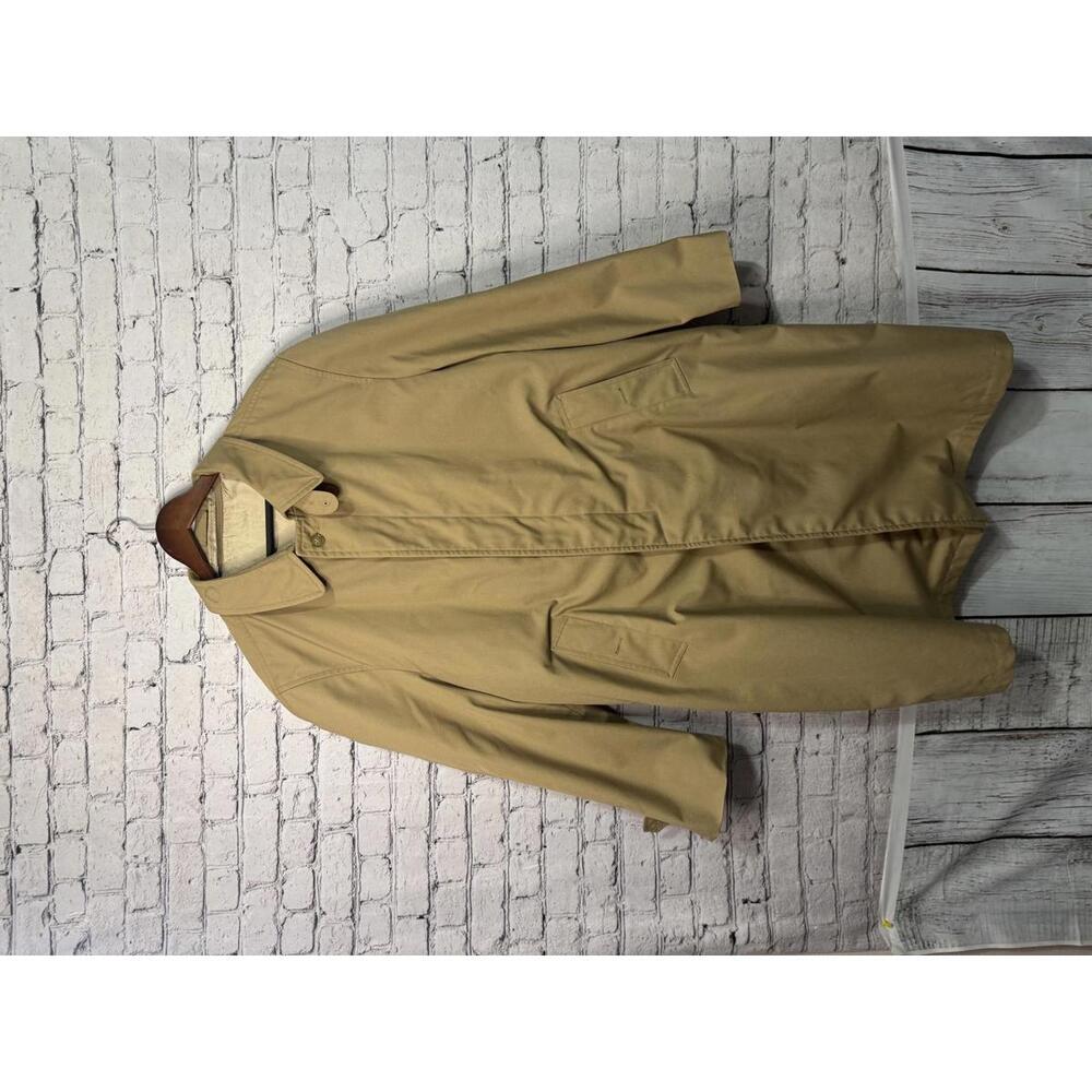 Towncraft Men's Beige Raincoat with Removable Wool Liner Size 42R